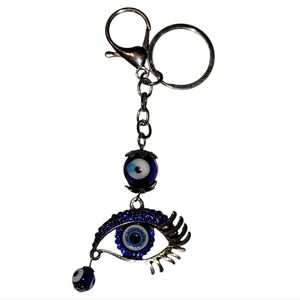 Blue Turkish Evil Eye Keychain Blue Beads Protection Lucky Charm Mystic Keyring